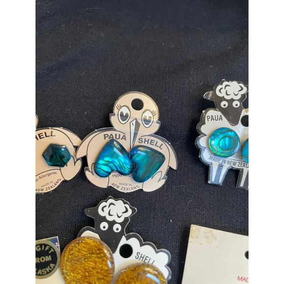 Rainbowflake and Paua Shell Earrings from Alaska and New Zealand - Picture 7 of 8